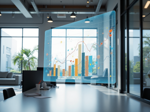 域名特色功能展示，包含节能环保图标和数据分析图表，现代化办公环境背景